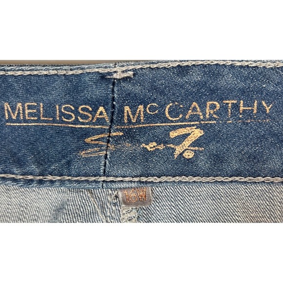 Melissa McCartney Seven Mid Rise Patchwork Skinny Ankle Jeans, Plus Size 16W - Picture 9 of 11